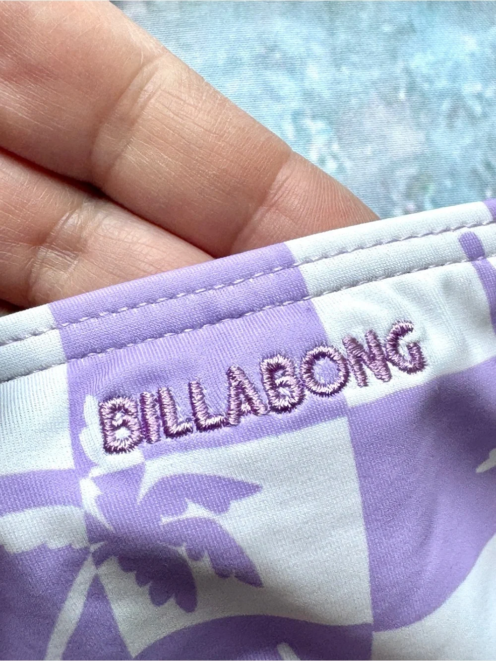 Billabong Girl’s Check Your Palm Purple and White Bikini Set Size 6